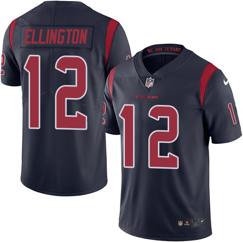 Nike Texans #12 Bruce Ellington Navy Blue Men's Stitched NFL Limited Rush Jersey